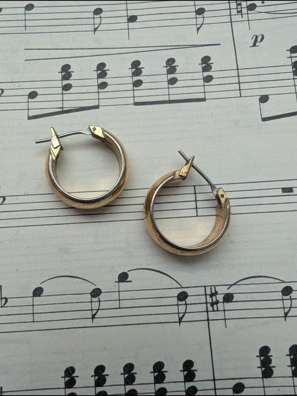 Two-Tone Gold and Silver Hoop Earrings - Women Jewelry